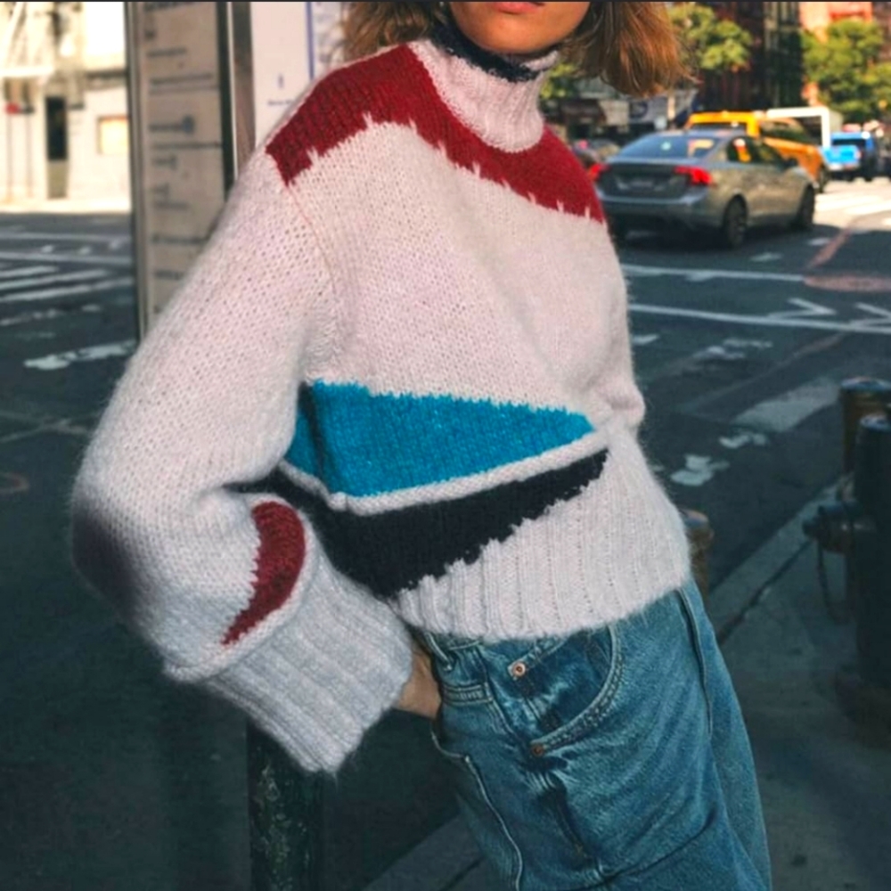 Zara Colorblock Knit Sweater